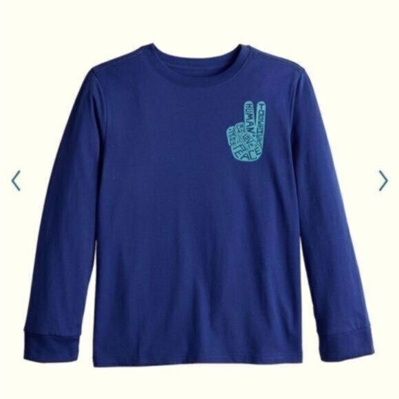 NWT- Kids Navy Long Sleeve Black History Month Tee - Size 6 - Picture 1 of 2